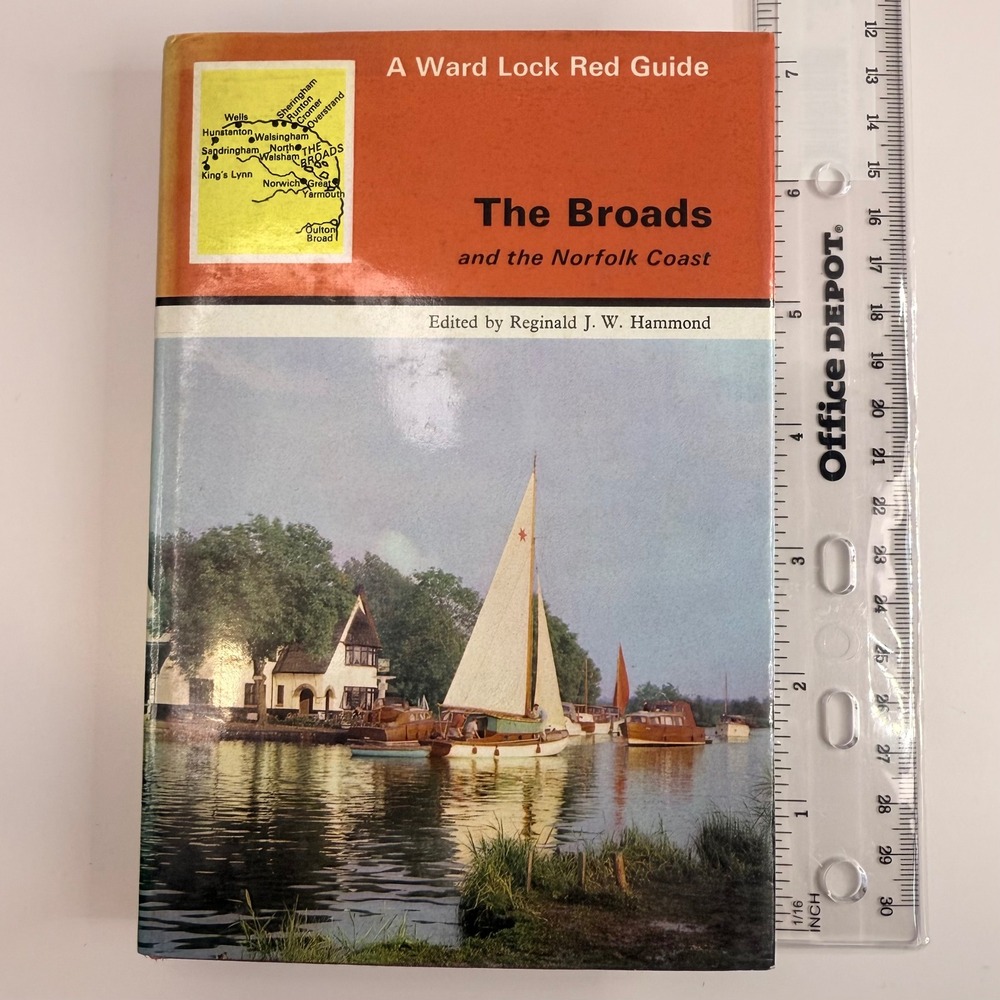 The‎ Broads Ward Lock Red Guide 5th Ed. 1968 Hardcover Pullout Map Dust Jacket - Picture 14 of 16